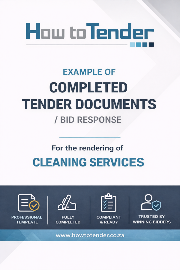 Example of a completed cleaning tender response